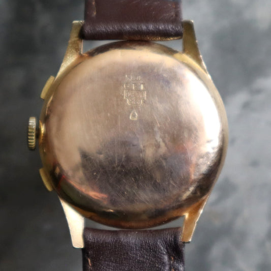 Vintage Chronograph Suisse Large Case 18k Serviced and Warranted