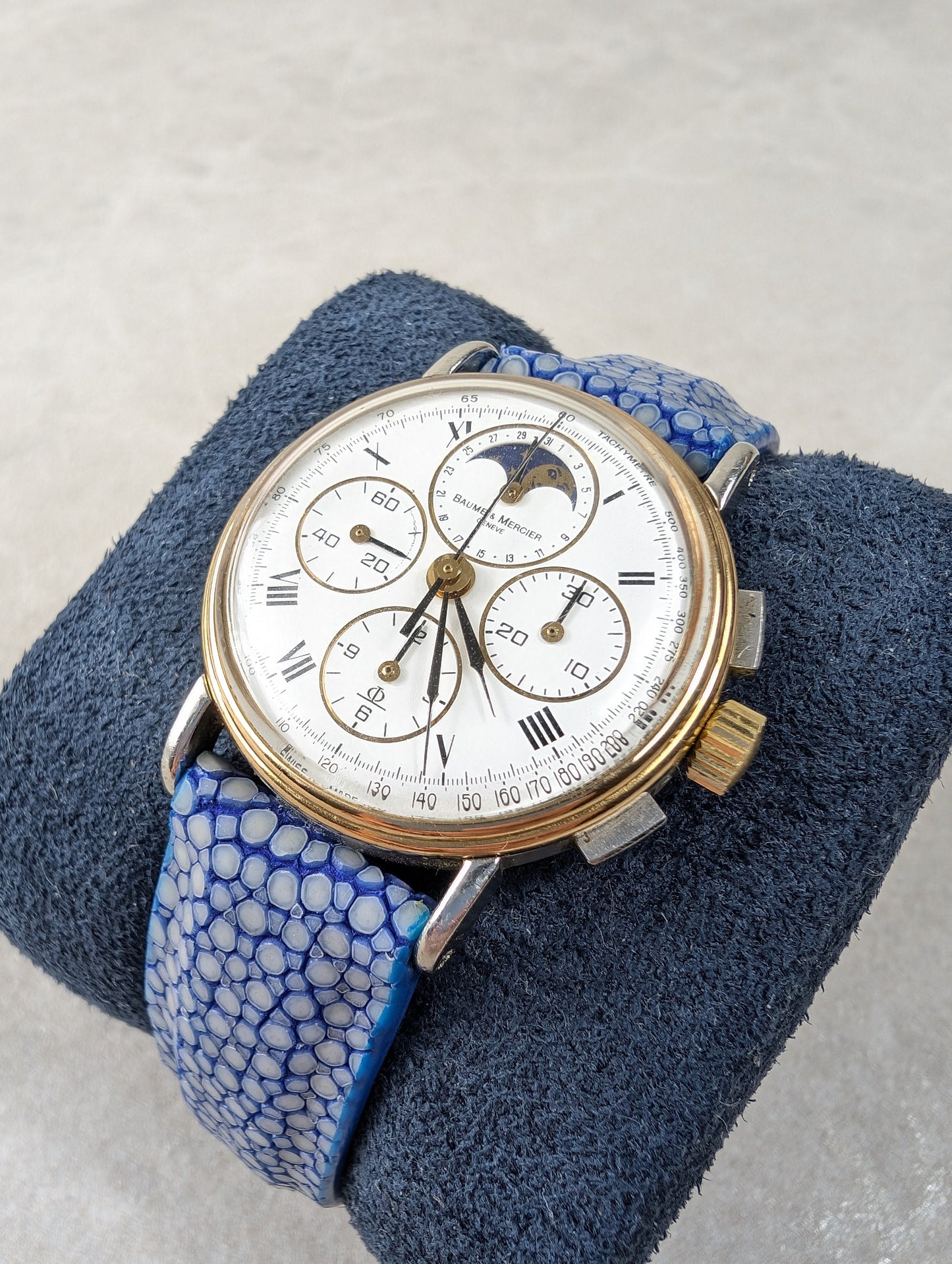 Vintage 1830 Baume and Mercier 1980s Chronograph Moonphase