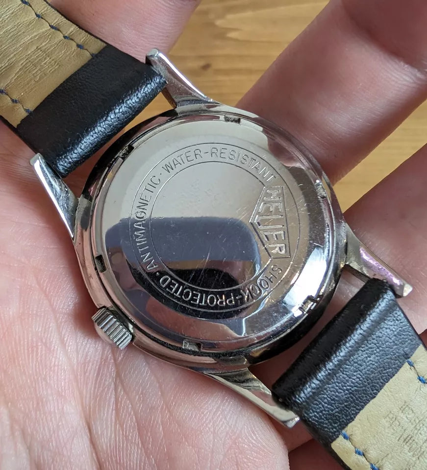 1950s Vintage Heuer Automatic Black Dial