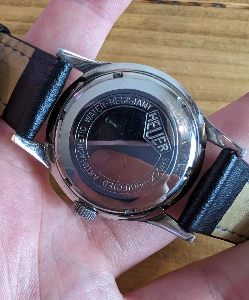 1950s Vintage Heuer Automatic Black Dial