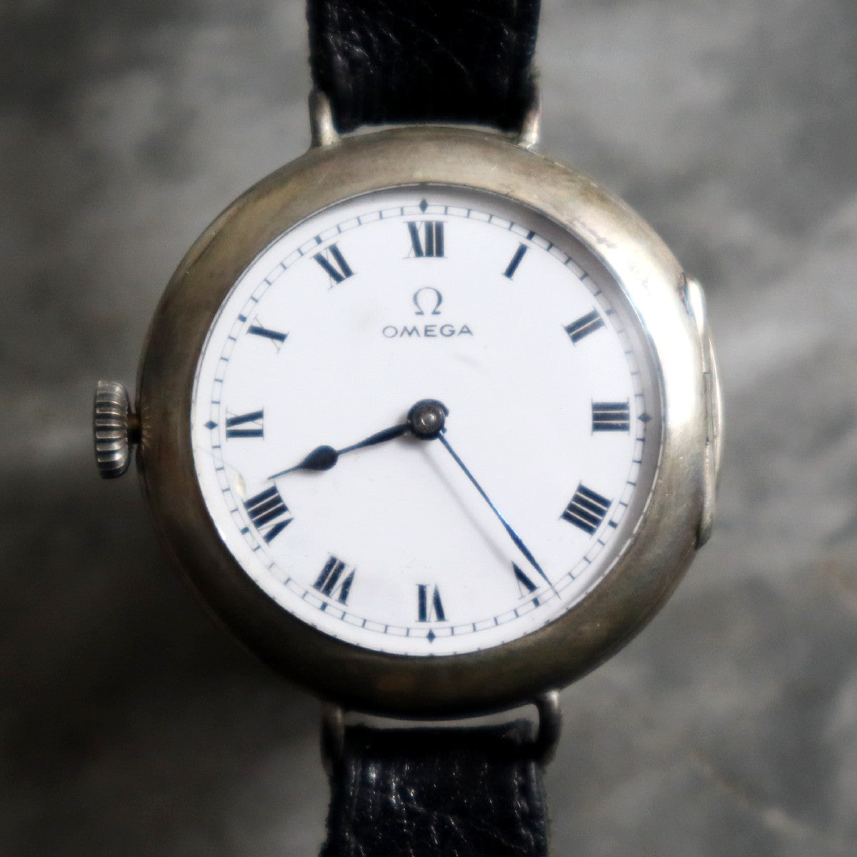 Very Early Omega Wrist Watch circa 1903 Silver Cased