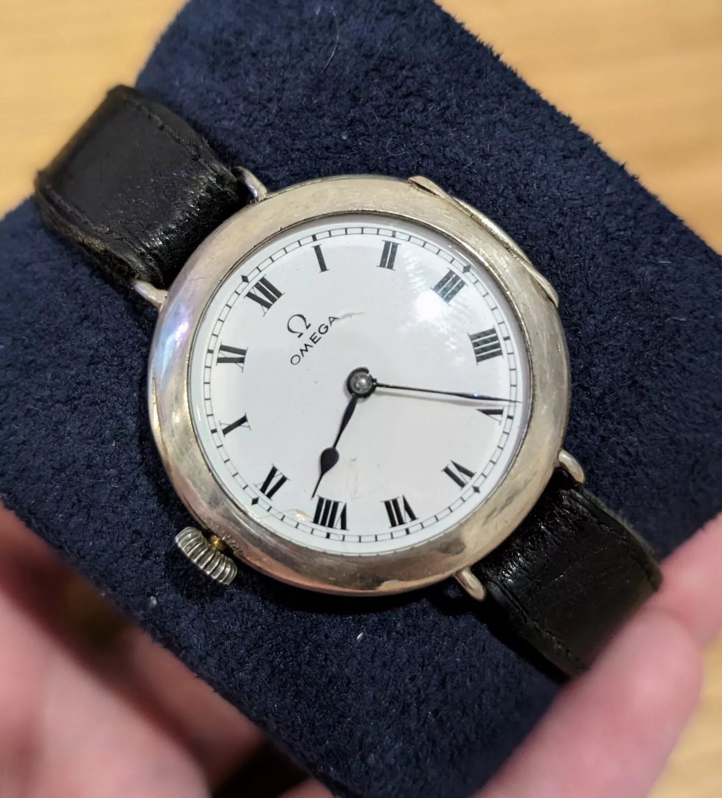 Very Early Omega Wrist Watch circa 1903 Silver Cased