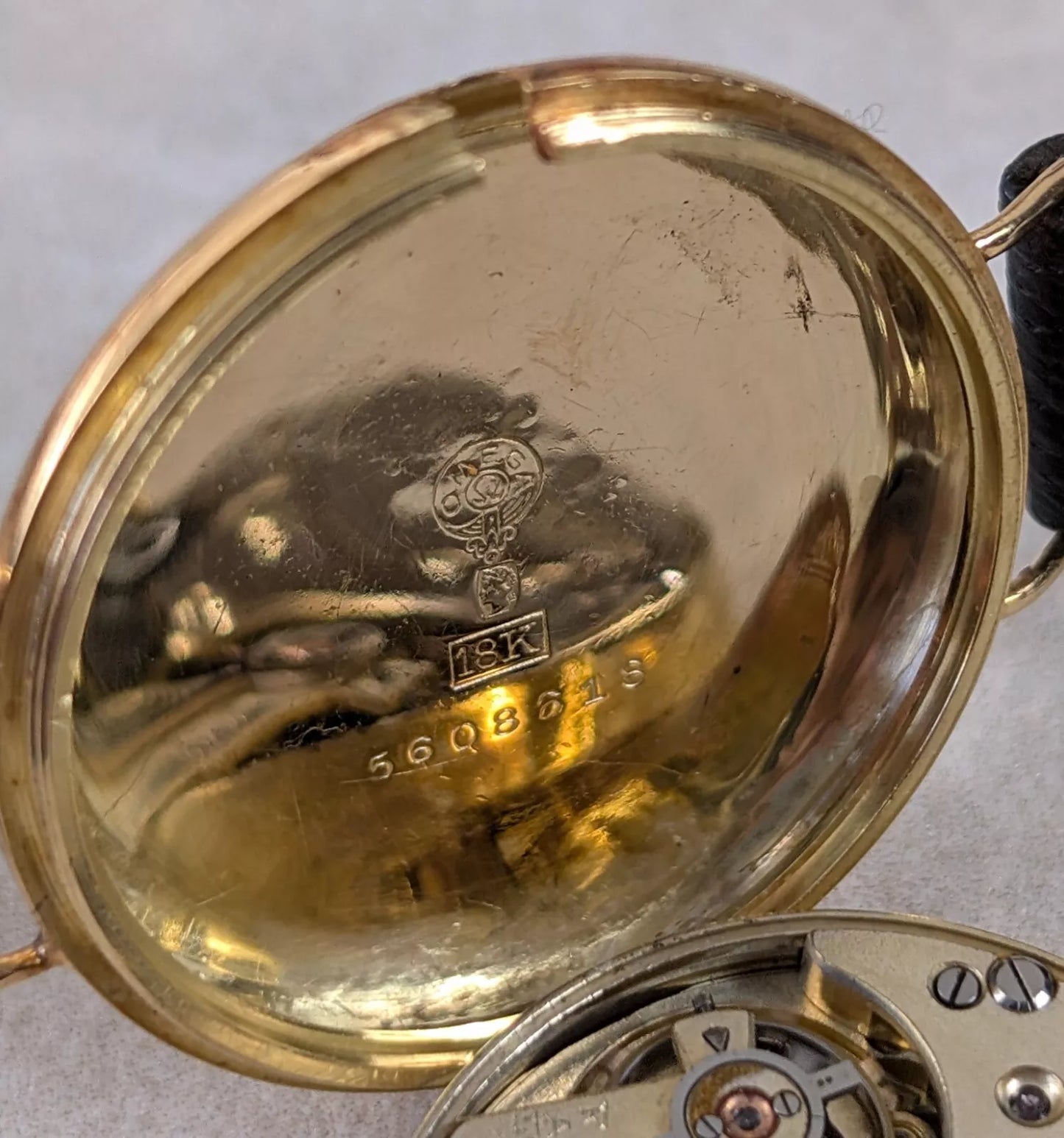 18ct Omega Military Officers Trench Watch - Very Rare Early Model