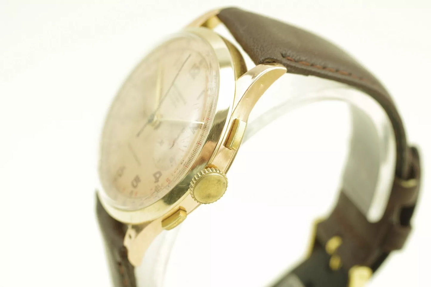 Vintage Chronograph Suisse Large Case 18k Serviced and Warranted